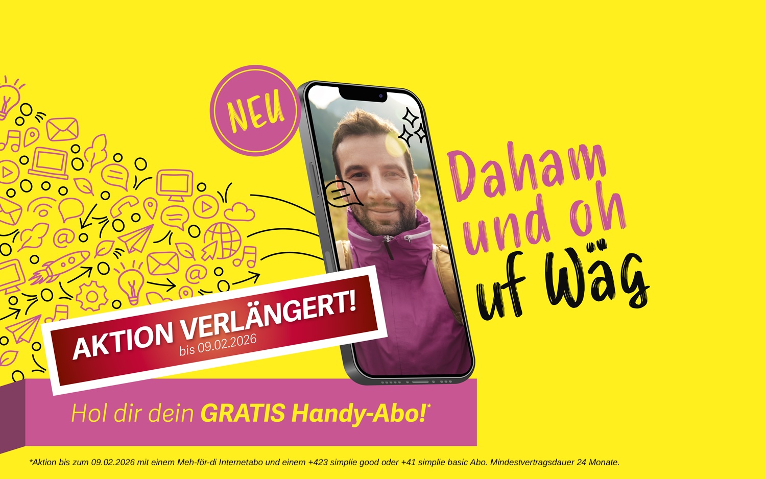 Hol dir dein GRATIS Handy-Abo: Daham und oh uf Wäg