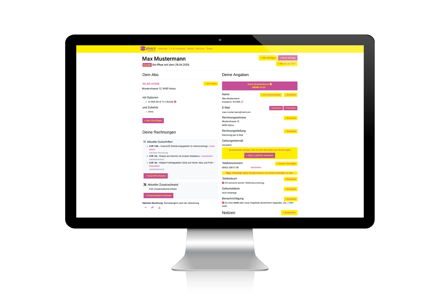 Plus Kundenportal